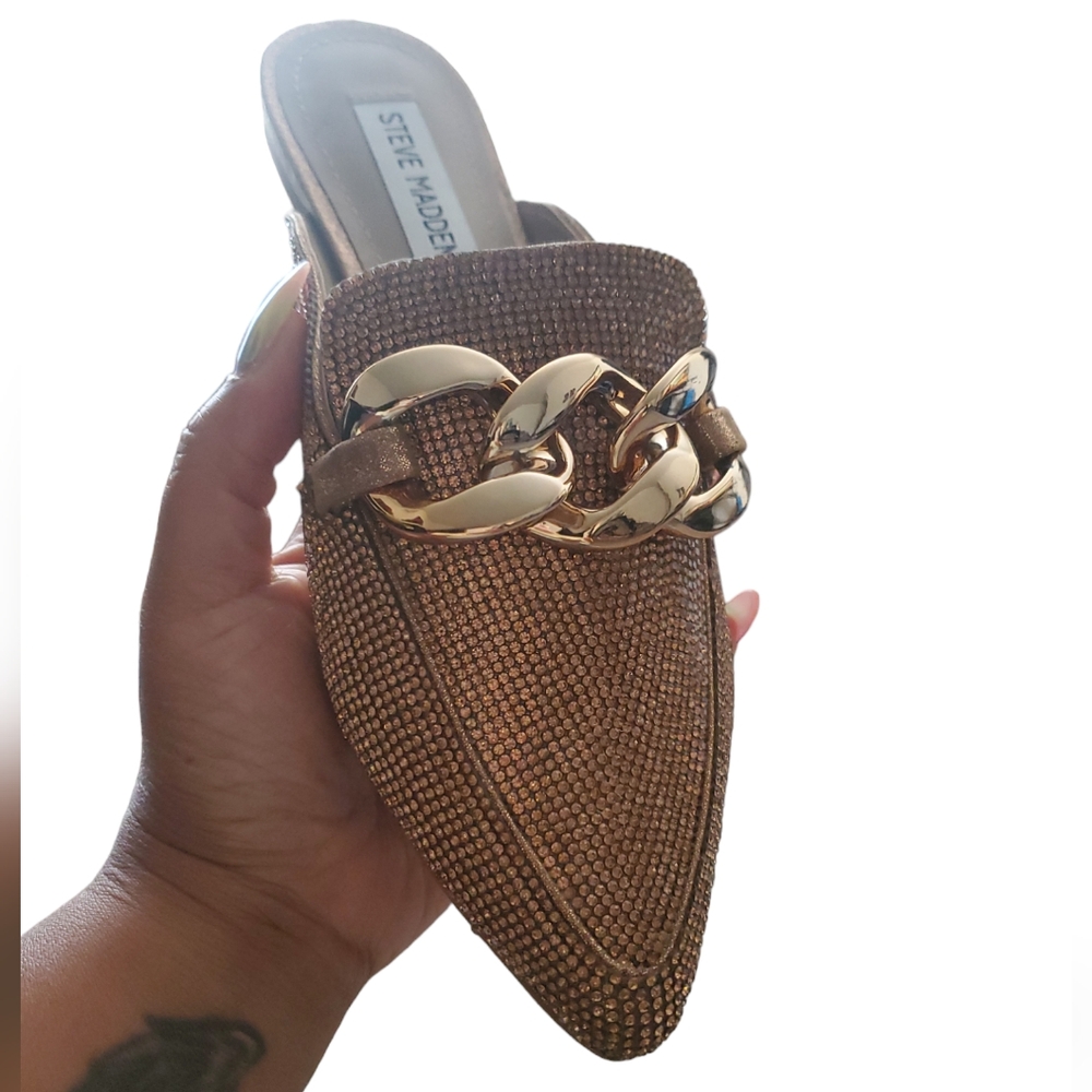 Steve Madden Rhinestone Chain Mules - Picture 3 of 6